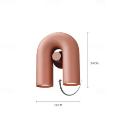 Lightinthebox Cirkus Decorative Wall Mounted Lamp Indoor Elegant Nordic Style Iron and ABS Modern U Shape Wall Light Double Light Source 3 Color Light for Corridor 110-240V