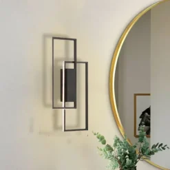 Lightinthebox LED Wall Lights Indoor Black Rectangle Double Light Wall Mounted Light Modern LED Metal Wall Lighting for Bedroom Dining Room Bedside lamp Living Room