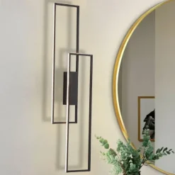 Lightinthebox LED Wall Lights Indoor Black Rectangle Double Light Wall Mounted Light Modern LED Metal Wall Lighting for Bedroom Dining Room Bedside lamp Living Room