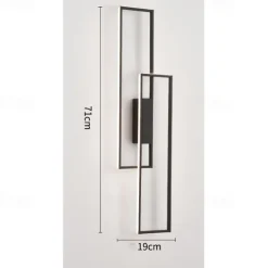 Lightinthebox LED Wall Lights Indoor Black Rectangle Double Light Wall Mounted Light Modern LED Metal Wall Lighting for Bedroom Dining Room Bedside lamp Living Room