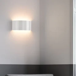 Lightinthebox LED Wall Sconce Gold Half-Cylinder Wall Light Fixture Postmodern 1 Light Metal Flush Wall Sconce Up and Down Wall Lights Copper Wall Lamps