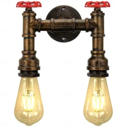 Lightinthebox Retro Wall Lamp Industrial Retro Wall Lamp Creative Water Pipe Wall Lamp Tieyi Maximum 60W Applicable to Bedroom Kitchen Restaurant Loft Cafe Bar Corridor
