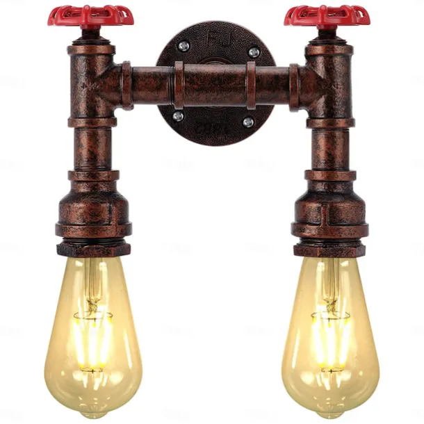 Lightinthebox Retro Wall Lamp Industrial Retro Wall Lamp Creative Water Pipe Wall Lamp Tieyi Maximum 60W Applicable to Bedroom Kitchen Restaurant Loft Cafe Bar Corridor