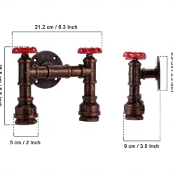 Lightinthebox Retro Wall Lamp Industrial Retro Wall Lamp Creative Water Pipe Wall Lamp Tieyi Maximum 60W Applicable to Bedroom Kitchen Restaurant Loft Cafe Bar Corridor