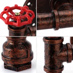 Lightinthebox Retro Wall Lamp Industrial Retro Wall Lamp Creative Water Pipe Wall Lamp Tieyi Maximum 60W Applicable to Bedroom Kitchen Restaurant Loft Cafe Bar Corridor