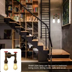Lightinthebox Retro Wall Lamp Industrial Retro Wall Lamp Creative Water Pipe Wall Lamp Tieyi Maximum 60W Applicable to Bedroom Kitchen Restaurant Loft Cafe Bar Corridor