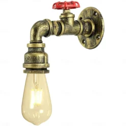Lightinthebox Retro Wall Lamp Industrial Retro Wall Lamp Creative Water Pipe Wall Lamp Tieyi Maximum 60W Applicable to Bedroom Kitchen Restaurant Loft Cafe Bar Corridor