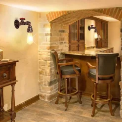 Lightinthebox Retro Wall Lamp Industrial Retro Wall Lamp Creative Water Pipe Wall Lamp Tieyi Maximum 60W Applicable to Bedroom Kitchen Restaurant Loft Cafe Bar Corridor