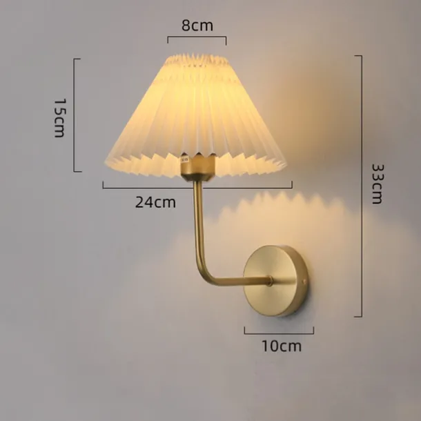 Lightinthebox Wall Sconces 1PCS White Fabric lampshade Gold Wall Lamp Column Bracket Wall Lighting Bathroom Dresser Hardwired lamp Applicable to Living Room Bedroom Dining Room 110-240V