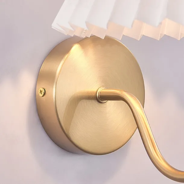 Lightinthebox Wall Sconces 1PCS White Fabric lampshade Gold Wall Lamp Column Bracket Wall Lighting Bathroom Dresser Hardwired lamp Applicable to Living Room Bedroom Dining Room 110-240V