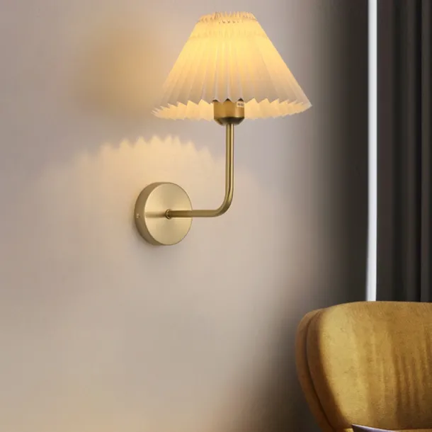 Lightinthebox Wall Sconces 1PCS White Fabric lampshade Gold Wall Lamp Column Bracket Wall Lighting Bathroom Dresser Hardwired lamp Applicable to Living Room Bedroom Dining Room 110-240V