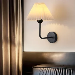 Lightinthebox Wall Sconces 1PCS White Fabric lampshade Gold Wall Lamp Column Bracket Wall Lighting Bathroom Dresser Hardwired lamp Applicable to Living Room Bedroom Dining Room 110-240V