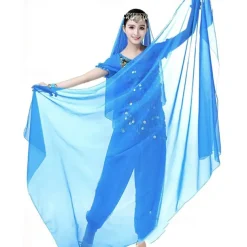 Lightweight Chiffon Hand Scarf Belly Dance Costume Outfit Hip Scarf Shawls Veils(ONLY SCARF)