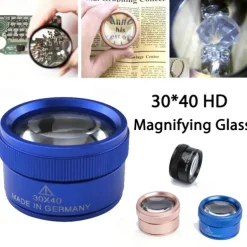 Lightweight 30x40 Magnifying Glass Single Color Optical Lens Portable Magnifier Loupe For Jewelry Coin Stamps Watch