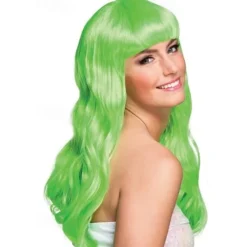 Lime Green Fringe Wig for Women Carnival Fancy Dress Costume Hair Accessory