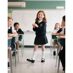 Little Girls' Black Patent Mary Jane Shoes with Hook-and-Loop Strap – Easy On School Dress Shoes for Elementary Kids