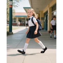 Little Girls' Black Patent Mary Jane Shoes with Hook-and-Loop Strap – Easy On School Dress Shoes for Elementary Kids