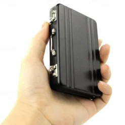 Lock Box Modeling Suitcase Aluminum Metal Business Card Holder Card Case