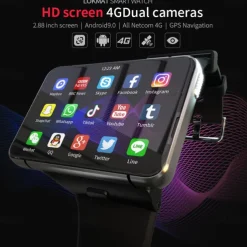 LOKMAT APPLLP Max Smart Watch 2.88 inch Smartwatch Fitness Running Watch 4G LTE Cellular Smartwatch Phone Bluetooth Pedometer Sleep Tracker Sedentary Reminder Compatible with Android iOS Women Men