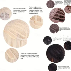 Long Black And White Double Wig A White Wig With Heat Resistant Synthetic Hair In The Middle Part Of A Cosplay Party Wig