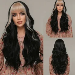 Long Blonde Highlight Wigs Blonde Curly Wavy Wigs for Women Honey Blonde Mixed Platinum Blonde Natural Looking for Daily Cosplay Party Hallowe Halloween Wigs