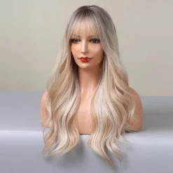 Long Blonde Highlight Wigs Blonde Curly Wavy Wigs for Women Honey Blonde Mixed Platinum Blonde Natural Looking for Daily Cosplay Party Hallowe Halloween Wigs