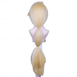 Long Blonde with Pink Cosplay Wig with Fangs for Women Costume Halloween Cosplay Party Wigs