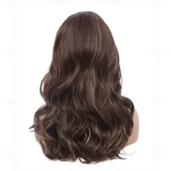 Long Brown Mixed Wig with Bang Retro Bouffant Beehive Wigs fits 80s Costume or Carnival Party Halloween Wigs