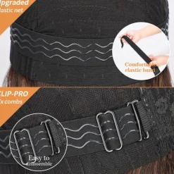 Long Brown Wavy Wig with Highlights Middle Part Curly Wigs Lace Hairline Wigs for Women Ombre Brown Synthetic Heat Resistant Wigs for Daily Part Use