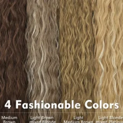 Long Corn Wave Ponytail Hair Extensions Drawstring Medium Brown Curly Pony tail Hair Pieces for Women Natural Clip in Ponytail HairPieces Synthetic (30inch)