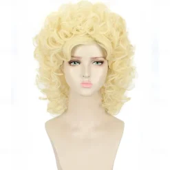 Long Curly Blonde 70s 80s Wig Women Carnival Cosplay Costume Wig Halloween Wigs