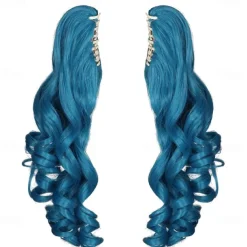 Long Curly Cosplay Wig with 2 Ponytails Wig Halloween Wigs
