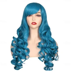 Long Curly Cosplay Wig with 2 Ponytails Wig Halloween Wigs
