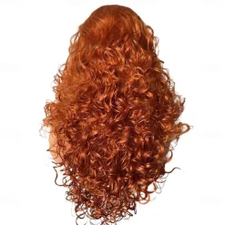 Long Fox Red Hair Curly Wavy Full Head Halloween Wigs for Women Cosplay Costume Party Hairpiece