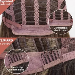 Long Pink Wavy Wigs for Women Wig with Bangs Natural Curly Synthetic Wig for Party Cosplay Daily Use