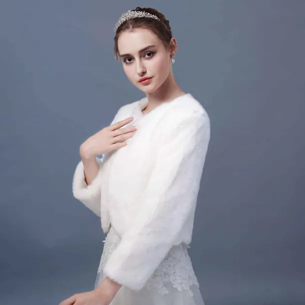 Long Sleeve Coats / Jackets Faux Fur Wedding / Party / Evening Women's Wrap With Splicing