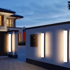 Long Wall Lamp 30/48/60/90cm Modern LED Lights, Warm White Waterproof Acrylic Sconce Lantern for Living Room, Bathroom, Garage, Patio