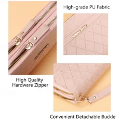 Long Women's Wallet Female Purses Tassel Coin Purse Card Holder Wallets Double Zipper Pu Leather Clutch Luxury Money Phone Bag