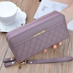 Long Women's Wallet Female Purses Tassel Coin Purse Card Holder Wallets Double Zipper Pu Leather Clutch Luxury Money Phone Bag