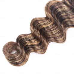 Loose Deep 3&1 Bundles With Closure Highlight P4/27# Human Hair Weaving With 4*4 Closures Pre-colored Brazilian Hair Extension