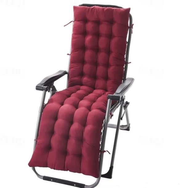 Lounge Chair Cushion Tufted Outdoor Rocking Seat Deck Chaise Pad Recliner Mat Recliner Cushion