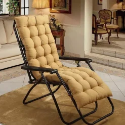 Lounge Chair Cushion Tufted Outdoor Rocking Seat Deck Chaise Pad Recliner Mat Recliner Cushion