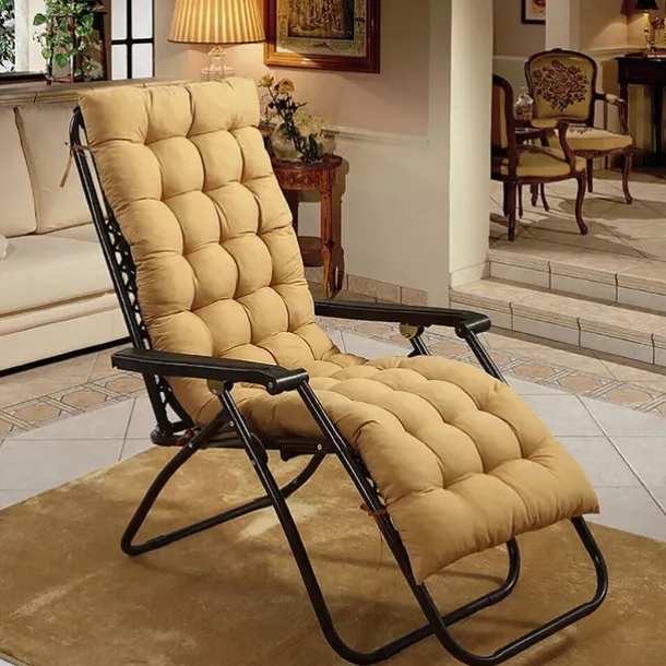 Lounge Chair Cushion Tufted Outdoor Rocking Seat Deck Chaise Pad Recliner Mat Recliner Cushion