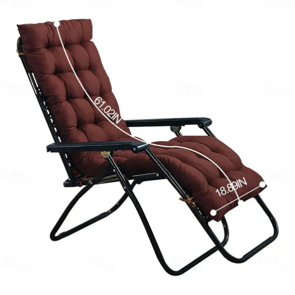 Lounge Chair Cushion Tufted Outdoor Rocking Seat Deck Chaise Pad Recliner Mat Recliner Cushion