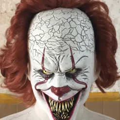 Luminescent Stephen King's It Mask Pennywise Horror Clown Joker Mask Clown Mask Festival Cosplay Costume Props(7.8