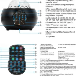 Luminous10 Planets Light Galaxy Picture Space, LED Galaxy Projector Light Music Nebula Projector Multi-function Planet Starlight for Living Room Ceiling Night Light Atmosphere Bedroom Decoration