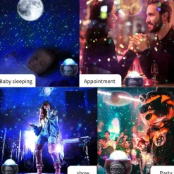 Luminous10 Planets Light Galaxy Picture Space, LED Galaxy Projector Light Music Nebula Projector Multi-function Planet Starlight for Living Room Ceiling Night Light Atmosphere Bedroom Decoration