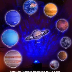 Luminous10 Planets Light Galaxy Picture Space, LED Galaxy Projector Light Music Nebula Projector Multi-function Planet Starlight for Living Room Ceiling Night Light Atmosphere Bedroom Decoration