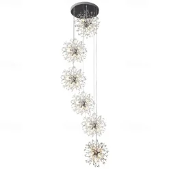 Luxury Crystal Chandeliers Cluster DesignSputnik Chandelier Ceiling Fixture Gold Pendant Light for Dining Room, Kitchen, Living Room, Restaurant(Gold, 18/36-Light) 110-240V