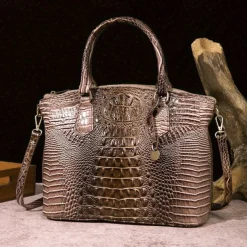 Luxury Metallic Crocodile Embossed Handbag – Shiny Blue and Green Faux Leather Tote with Top Handle and Shoulder Strap for Women, Perfect for Parties and Special Events